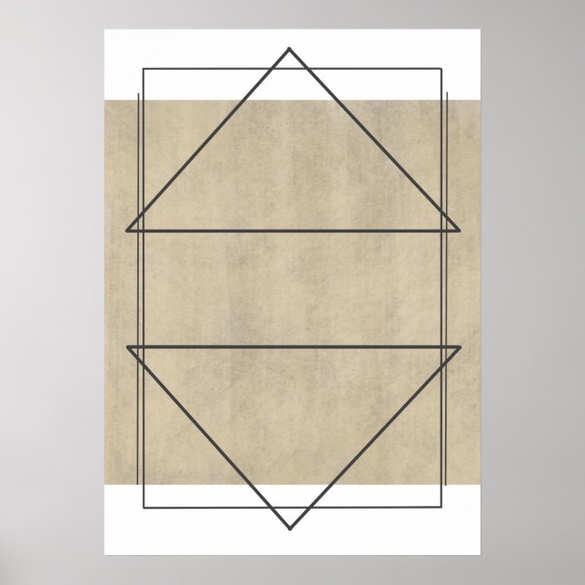 Neutral Geometric Abstract Lime Wash  Poster (Front)