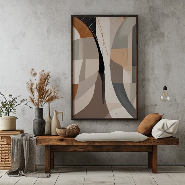 Neutral Geometric Abstract unframed Poster (Creator Uploaded)
