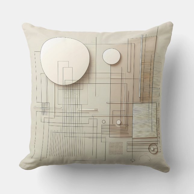 Neutral Geometric Composition Cushion (Front)