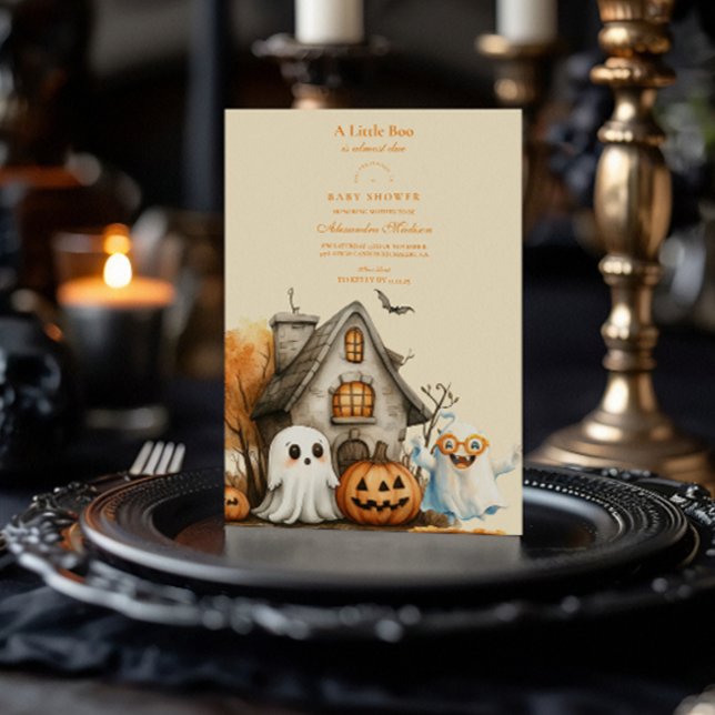 Neutral Ghost Halloween Baby Shower Invitation (Creator Uploaded)