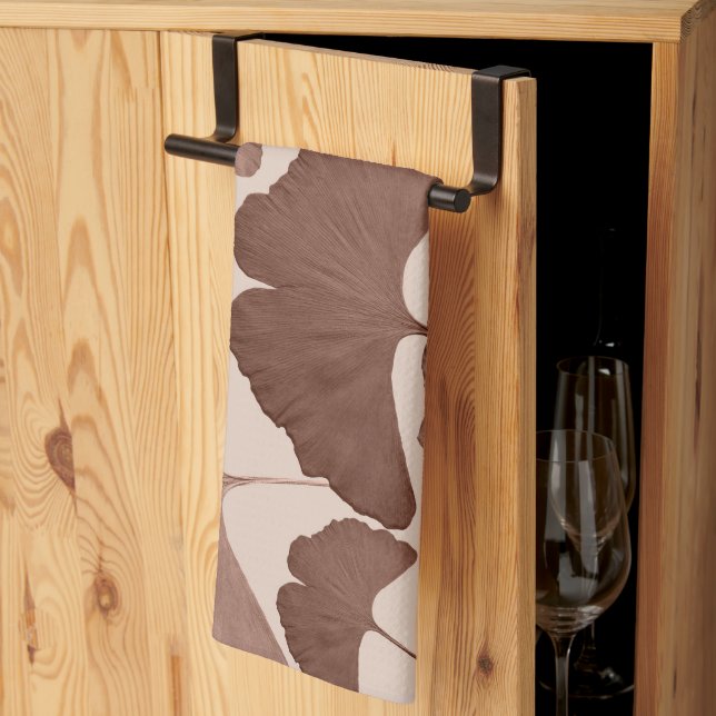 Neutral Ginkgo Botanical Dream 1 Tea Towel (Thirds Fold)
