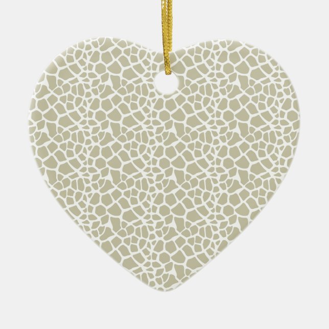 Neutral Giraffe Print Ceramic Tree Decoration (Front)