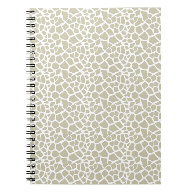 Neutral Giraffe Print Spiral Notebook (Front)