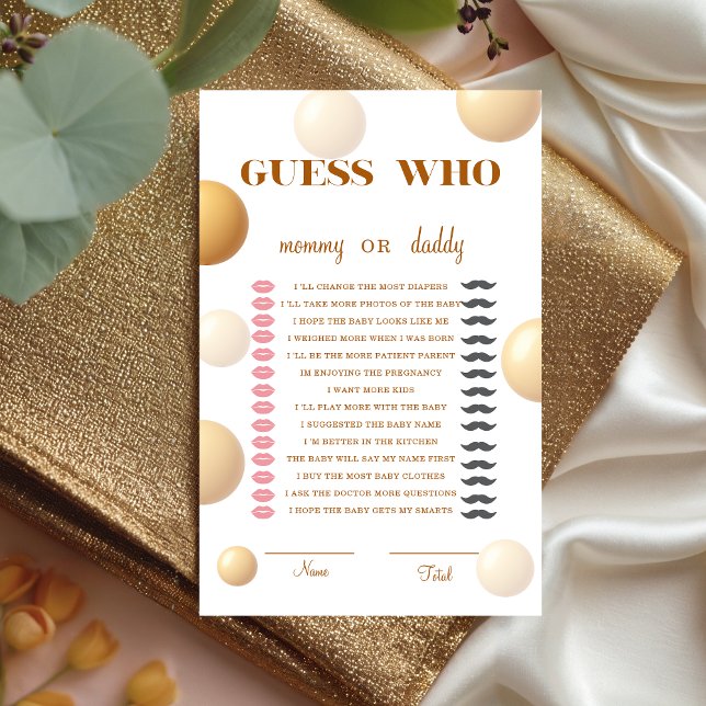 Neutral Gold Balloon Guess Who Baby Game (Creator Uploaded)