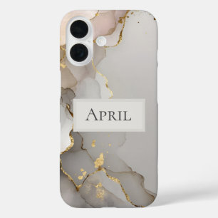 Neutral & Gold Marble  iPhone 16 Case