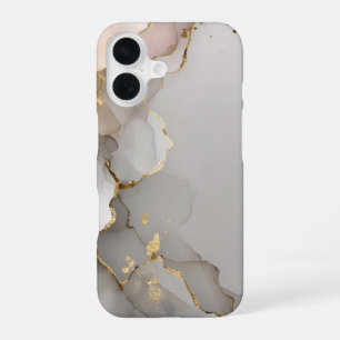 Neutral & Gold Marble iPhone 16 Case