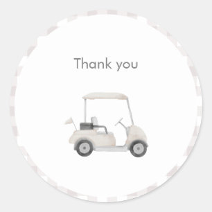 Neutral golf baby shower  classic round sticker