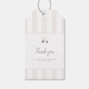 Neutral golf cart rectangle favour tag
