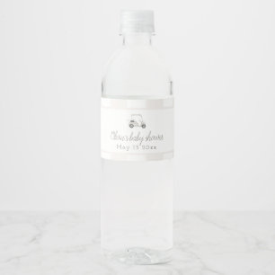 Neutral golf cart water bottle label
