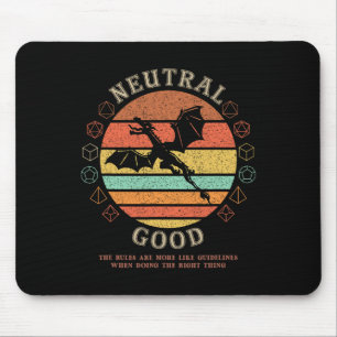 Neutral Good Doing Right Thing Vintage Rpg Player Mouse Pad