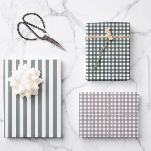 Neutral Green Bundle Christmas Wrapping Paper