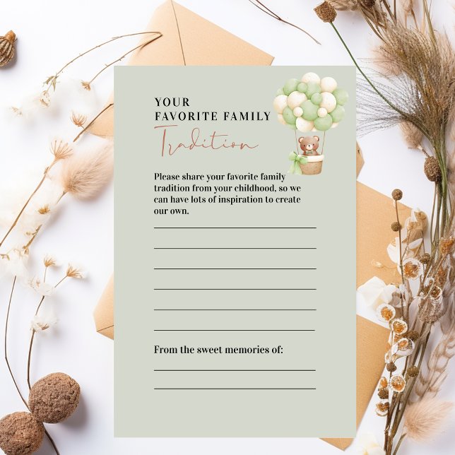 Neutral Green Teddy Bear Family Tradition Shower (Creator Uploaded)