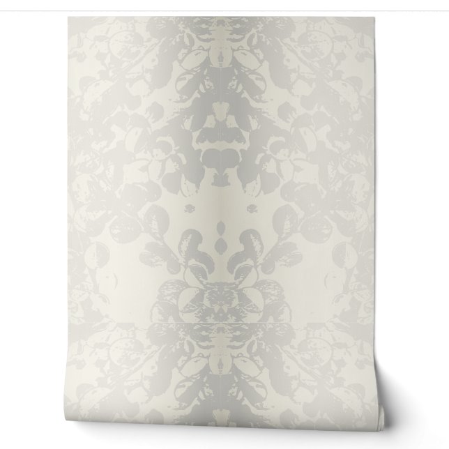 Neutral Grey Beige Floral Seamless Wallpaper  (Unrolling)