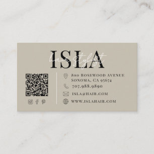 Neutral Hair Stylist Business Card