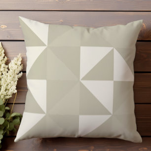 Neutral Halftone geometric pattern with triangles Cushion