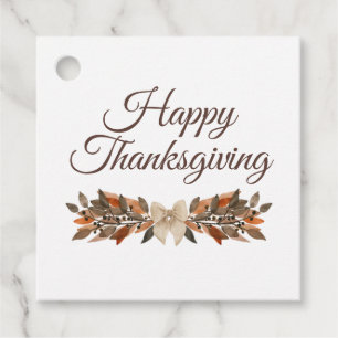 Neutral “Happy Thanksgiving” Favour Tags