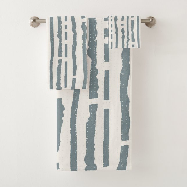 Neutral harmony simple stripes summertime collecti bath towel set (Insitu)