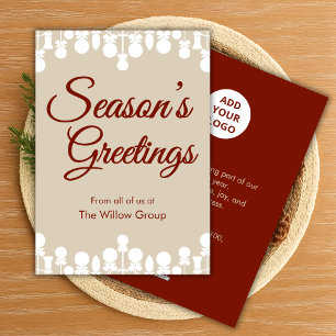 Neutral Holiday Card Custom Business Logo