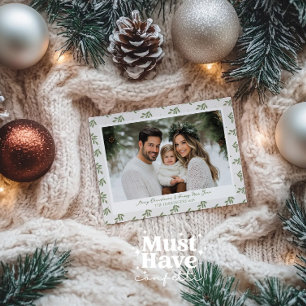 Neutral Holly Berries Christmas Card