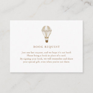 Neutral Hot Air Balloon Book Request Enclosure Card