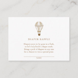 Neutral Hot Air Balloon   Diaper Raffle Enclosure Card
