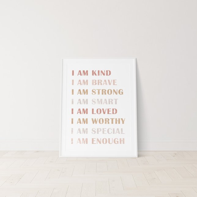Neutral I am Kind Affirmation for Girls Poster (Creator Uploaded)
