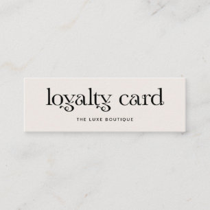 Neutral Ivory with Luxe Black Typography Loyalty Card