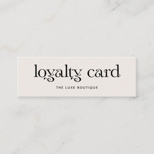 Neutral Ivory with Luxe Black Typography Loyalty Card (Front)