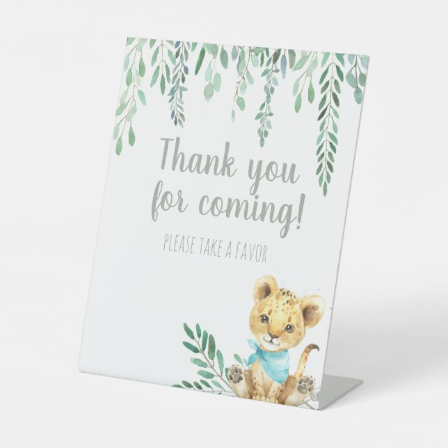 Neutral Jungle Baby Shower Favour Sign (Front)