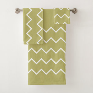 Neutral Khaki sounds with white tack Bath Towel Set