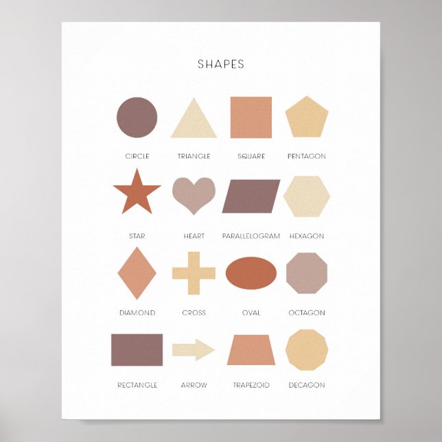 Neutral kids learning shape poster (Front)