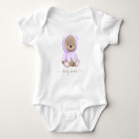 Neutral Lavender Teddy Bear Baby Bear