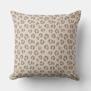 Neutral Leopard Print Pattern Cushion