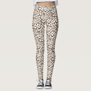Neutral Leopard Spot Seamless Pattern Leggings