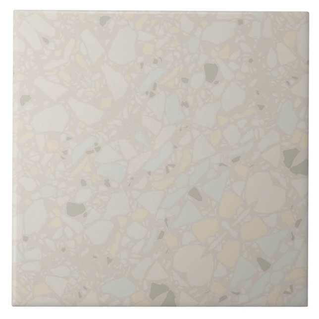 Neutral light beige modern simple terrazzo effect tile (Front)