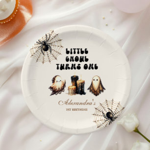 Neutral Little Ghoul Birthday Paper Plate