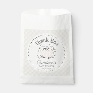Neutral Little Pumpkin Baby Shower Thank You Favour Bags