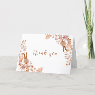 Neutral Little Wildflower Boho Baby Shower Thank You Card
