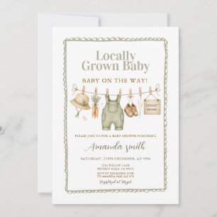 Neutral Locally Grown Gender Neutral Baby Shower Invitation