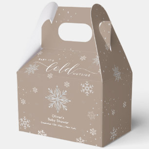 Neutral Magical Winter Snowflake Baby Shower Favour Box