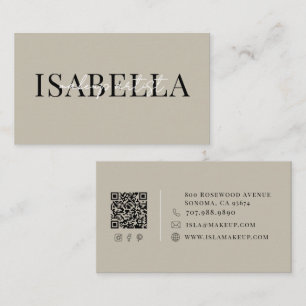 Neutral Makeup Artist Business Card