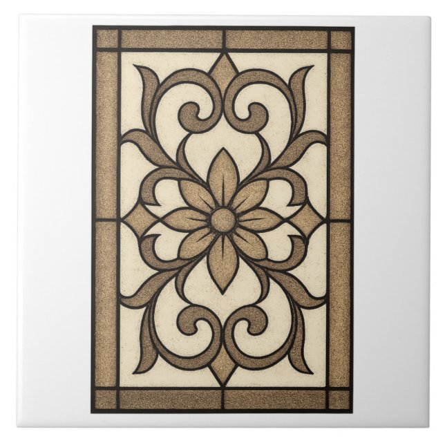 Neutral Mandala Edge Tile  (Front)