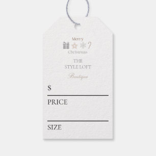 Neutral Merry Christmas Minimalist Boutique Hang Gift Tags