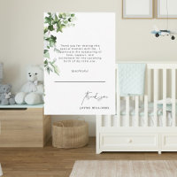 Neutral Message Greenery Baby Shower Thank You