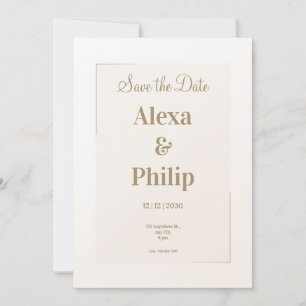 Neutral Minimal beige Wedding Invitation