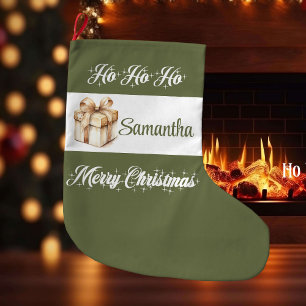 Neutral Minimal Christmas Stocking Custom