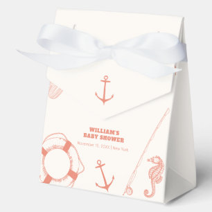 Neutral Minimal Nautical Fishing Boy Baby Shower  Favour Box