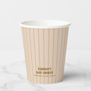 Neutral Minimal Rustic Boho Cowgirl Baby Shower Paper Cups