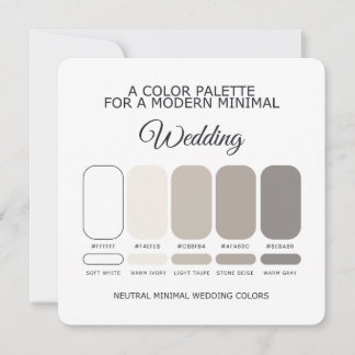 Neutral Minimal Wedding Colour Palette Card