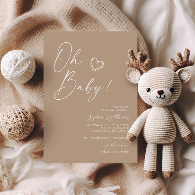 Neutral Minimalist Baby Shower Invitation (Creator Uploaded)